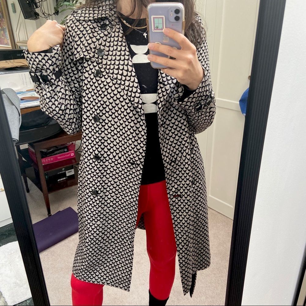 Rachel Roy geometric trench coat